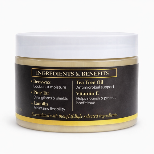 hoof dressing, hoof care, hoof wax, moisturizing hooves, horse hoof shine, 